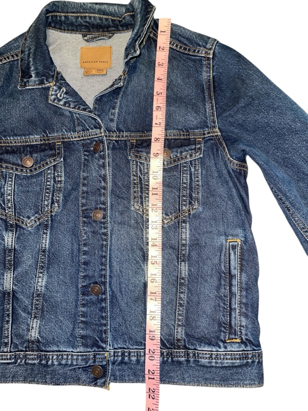 American Eagle Outfitters Light Wash Denim Jacket - Pale Blue Size Medium NWT - Picture 10 of 12